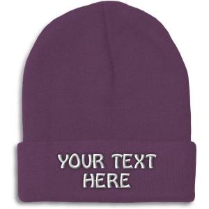 imageWinter Hat Beanie for Men ampamp Women Custom Personalized Text Acrylic Skull Cap HatPurple
