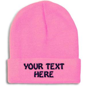 imageWinter Hat Beanie for Men ampamp Women Custom Personalized Text Acrylic Skull Cap HatSoft Pink