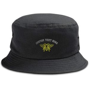 imageCustom Bucket Apparel Hat Flying Bee A Embroidery Cotton Hats for Men ampamp WomenBlack Personalized Text Here