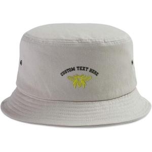 imageCustom Bucket Apparel Hat Flying Bee A Embroidery Cotton Hats for Men ampamp WomenKhaki Personalized Text Here