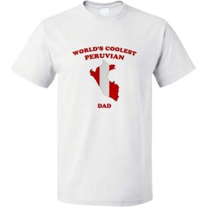 imageCustom Funny Graphic T Shirts for Men Worlds Coolest Peruvian Dad Cotton TopWhite Design Only
