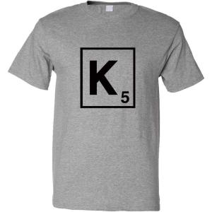 imageCustom Graphic T Shirts for Men K Scrabble Initial Monogram Letter K CottonOxford Grey Design Only