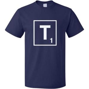 imageCustom Graphic T Shirts for Men T Scrabble Initial Monogram Letter T CottonNavy Design Only