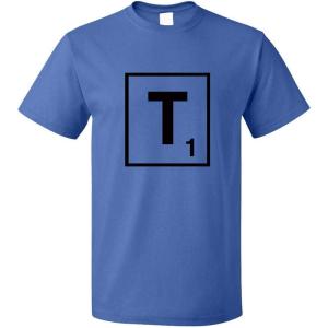 imageCustom Graphic T Shirts for Men T Scrabble Initial Monogram Letter T CottonRoyal Blue Design Only