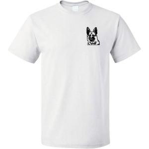 imageFunny Graphic T Shirts for Men German Shepherd Face Silhouette Cotton TopWhite