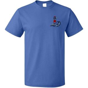 imageFunny Graphic T Shirts for Men Nautical Port Lighthouse Cotton TopRoyal Blue