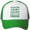 imageTrucker Hat Cant Drink All Day Funny St Patricks Shamrock Clover PolyesterKelly Green