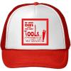 imageTrucker Hat He Who Dies with The Most Tools Wins Polyester Baseball Mesh Cap Snaps RedRed One Size