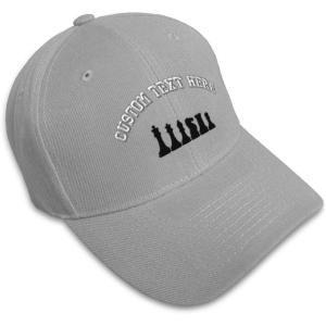 imageCustom Baseball Cap Chess Set Black Embroidery Acrylic Dad Hats for Men ampamp WomenGray Personalized Text Here