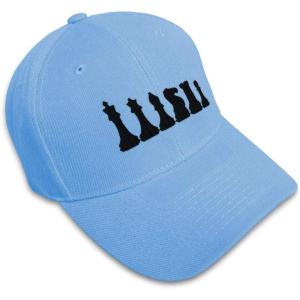 imageCustom Baseball Cap Chess Set Black Embroidery Acrylic Dad Hats for Men ampamp WomenLight Blue Design Only