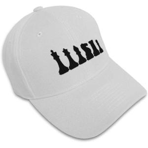 imageCustom Baseball Cap Chess Set Black Embroidery Acrylic Dad Hats for Men ampamp WomenWhite Design Only