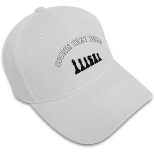 imageCustom Baseball Cap Chess Set Black Embroidery Acrylic Dad Hats for Men ampamp WomenWhite Personalized Text Here