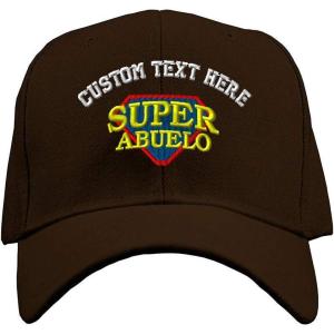 imageCustom Baseball Cap Super Abuelo Spanish Embroidery Dad Hats for Men ampamp WomenBrown Personalized Text Here