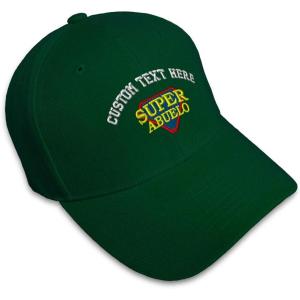 imageCustom Baseball Cap Super Abuelo Spanish Embroidery Dad Hats for Men ampamp WomenForest Green Personalized Text Here