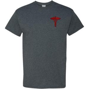 imageFunny Graphic T Shirts for Men Red Medical Caduceus Symbol Cotton TopSmoke