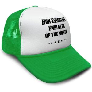 imageSpeedy Pros Trucker Hat Non Essential Employee of The Month Quarantine Polyester AdjustableKelly Green
