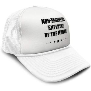 imageSpeedy Pros Trucker Hat Non Essential Employee of The Month Quarantine Polyester AdjustableWhite