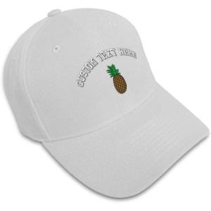 imageCustom Baseball Cap Pineapple Embroidery Fruit Acrylic Dad Hats for Men ampamp WomenWhite Personalized Text Here