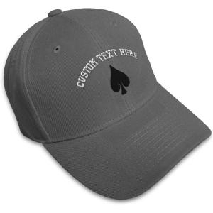 imageCustom Baseball Cap Spade Embroidery Poker Acrylic Dad Hats for Men ampamp WomenDark Grey Personalized Text Here