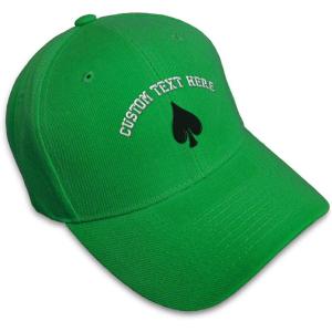 imageCustom Baseball Cap Spade Embroidery Poker Acrylic Dad Hats for Men ampamp WomenKelly Green Personalized Text Here