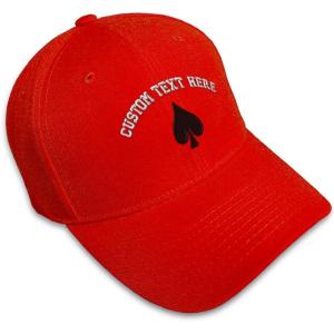 imageCustom Baseball Cap Spade Embroidery Poker Acrylic Dad Hats for Men ampamp WomenRed Personalized Text Here