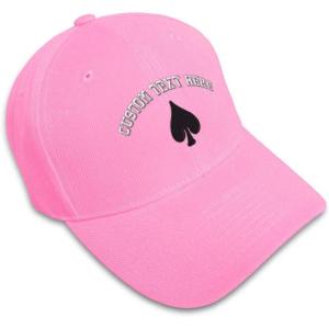imageCustom Baseball Cap Spade Embroidery Poker Acrylic Dad Hats for Men ampamp WomenSoft Pink Personalized Text Here