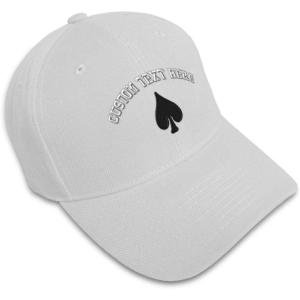 imageCustom Baseball Cap Spade Embroidery Poker Acrylic Dad Hats for Men ampamp WomenWhite Personalized Text Here