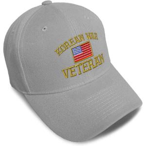 imageSpeedy Pros Baseball Cap American Veteran Korean War A Embroidery Dad Hats for Men ampamp WomenGray