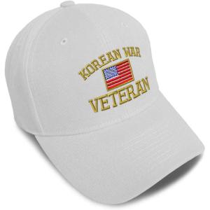 imageSpeedy Pros Baseball Cap American Veteran Korean War A Embroidery Dad Hats for Men ampamp WomenWhite