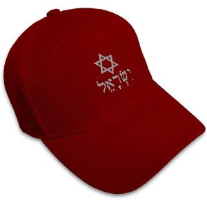 imageSpeedy Pros Baseball Cap Hebrew Israel Star of David A Embroidery Typography ampamp SymbolsBurgundy