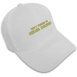 imageBaseball Cap Dont Forget Senior Discount Embroidery Funny ampamp Novelty HumorWhite