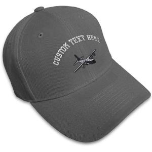 imageCustom Baseball Cap C130 Aircraft Embroidery Acrylic Dad Hats for Men ampamp WomenDark Grey Personalized Text Here