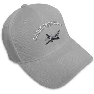 imageCustom Baseball Cap C130 Aircraft Embroidery Acrylic Dad Hats for Men ampamp WomenGray Personalized Text Here