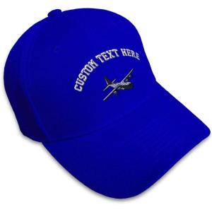 imageCustom Baseball Cap C130 Aircraft Embroidery Acrylic Dad Hats for Men ampamp WomenRoyal Blue Personalized Text Here