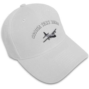 imageCustom Baseball Cap C130 Aircraft Embroidery Acrylic Dad Hats for Men ampamp WomenWhite Personalized Text Here
