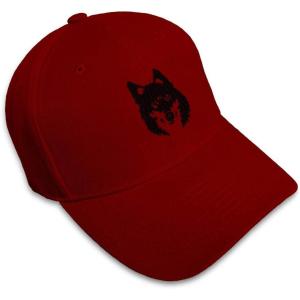 imageCustom Baseball Cap Mean Wolf Face Black Embroidery Dad Hats for Men ampamp WomenBurgundy Design Only