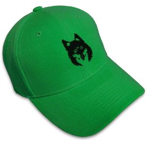 imageCustom Baseball Cap Mean Wolf Face Black Embroidery Dad Hats for Men ampamp WomenKelly Green Design Only