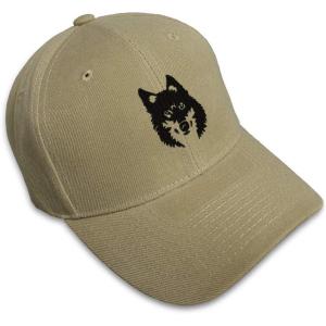 imageCustom Baseball Cap Mean Wolf Face Black Embroidery Dad Hats for Men ampamp WomenKhaki Design Only