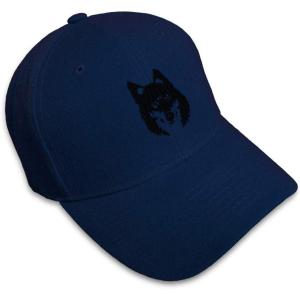 imageCustom Baseball Cap Mean Wolf Face Black Embroidery Dad Hats for Men ampamp WomenNavy Design Only