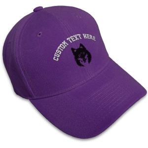 imageCustom Baseball Cap Mean Wolf Face Black Embroidery Dad Hats for Men ampamp WomenPurple Personalized Text Here
