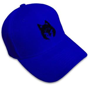 imageCustom Baseball Cap Mean Wolf Face Black Embroidery Dad Hats for Men ampamp WomenRoyal Blue Design Only