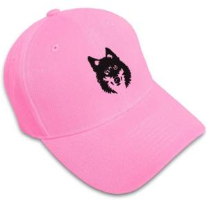imageCustom Baseball Cap Mean Wolf Face Black Embroidery Dad Hats for Men ampamp WomenSoft Pink Design Only