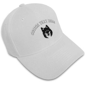 imageCustom Baseball Cap Mean Wolf Face Black Embroidery Dad Hats for Men ampamp WomenWhite Personalized Text Here