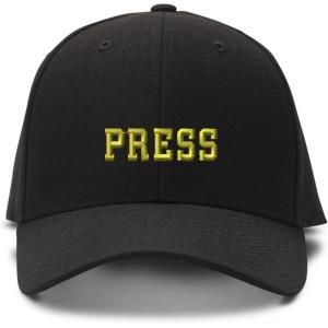 imageSpeedy Pros Baseball Cap Gold Press News Embroidery Acrylic Dad Hats for Men ampamp Women 1 SizeBlack