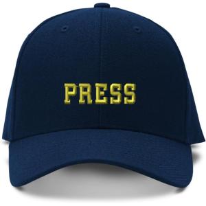 imageSpeedy Pros Baseball Cap Gold Press News Embroidery Acrylic Dad Hats for Men ampamp Women 1 SizeNavy