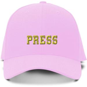 imageSpeedy Pros Baseball Cap Gold Press News Embroidery Acrylic Dad Hats for Men ampamp Women 1 SizeSoft Pink