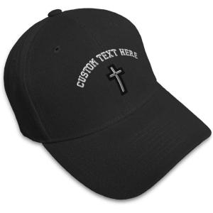 imageCustom Baseball Cap Chaplain Cross Embroidery Acrylic Dad Hats for Men ampamp WomenBlack Personalized Text Here