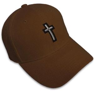 imageCustom Baseball Cap Chaplain Cross Embroidery Acrylic Dad Hats for Men ampamp WomenBrown Design Only