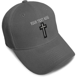 imageCustom Baseball Cap Chaplain Cross Embroidery Acrylic Dad Hats for Men ampamp WomenDark Grey Personalized Text Here