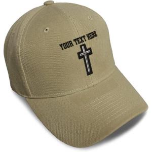 imageCustom Baseball Cap Chaplain Cross Embroidery Acrylic Dad Hats for Men ampamp WomenKhaki Personalized Text Here